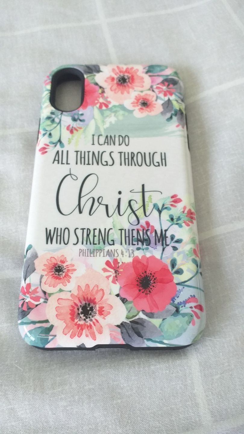 Customer photo review of I can do all things through Christ Philippians 4:13 phone case