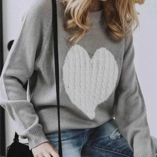 Customer photo review of Beriful Heart Shaped Sweater 2 Colors