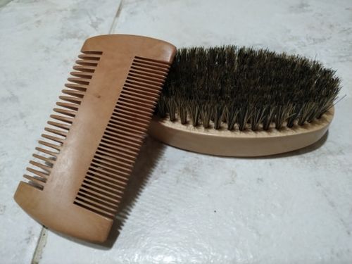 Customer photo review of Beard Grooming Kit – Boar Bristle Brush & Wooden Combs
