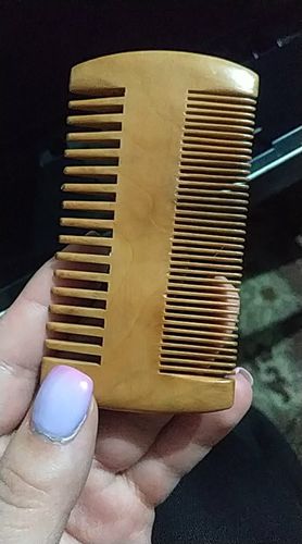 Customer photo review of Sandalwood Beard Comb – Double-Sided Wooden Grooming Comb