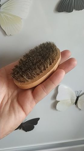 Customer photo review of Boar Bristle Beard Brush – Natural Beard Grooming