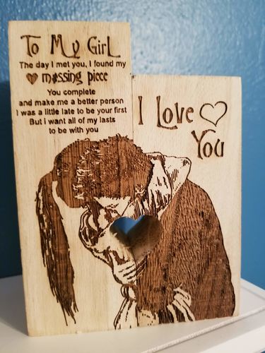 Customer photo review of To My Girl You're My Missing Piece Engraved Candle Holder