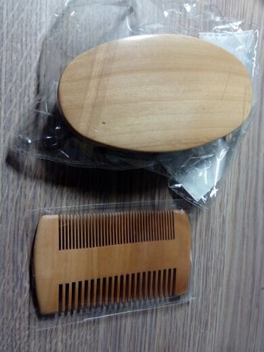 Customer photo review of Beard Grooming Kit – Boar Bristle Brush & Wooden Combs