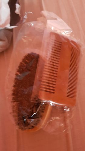 Customer photo review of Beard Grooming Kit – Boar Bristle Brush & Wooden Combs