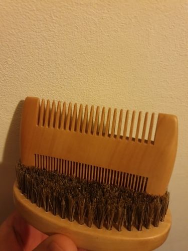 Customer photo review of Beard Grooming Kit – Boar Bristle Brush & Wooden Combs