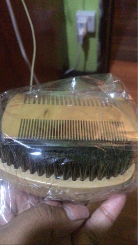 Customer photo review of Beard Grooming Kit – Boar Bristle Brush & Wooden Combs