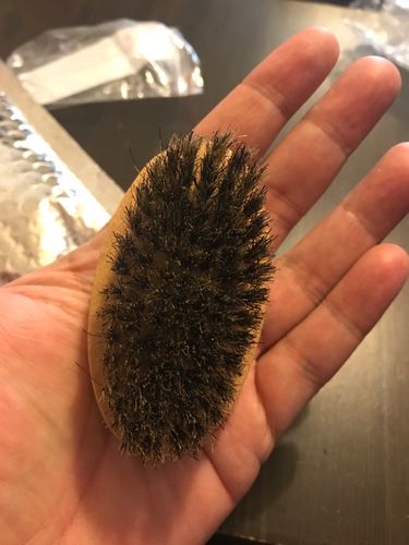 Customer photo review of Boar Bristle Beard Brush – Natural Beard Grooming