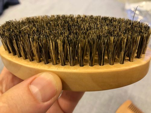 Customer photo review of Boar Bristle Beard Brush – Natural Beard Grooming