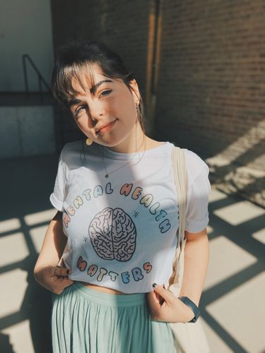 Customer photo review of Mental Health Matters (Brain) -- T-Shirt