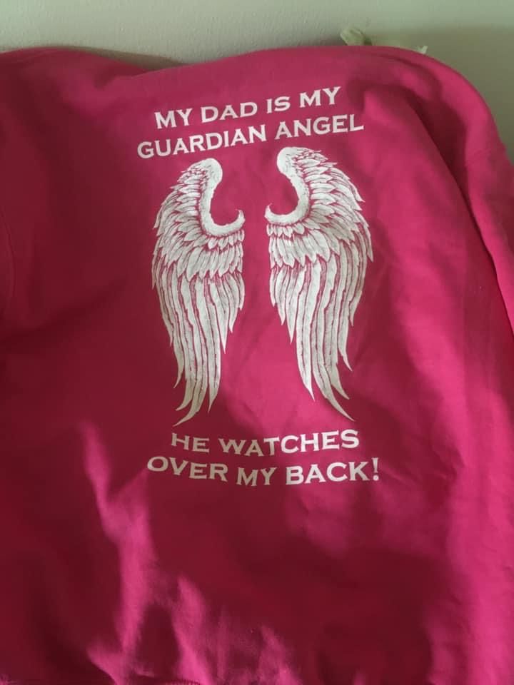 Customer photo review of My Dad Is My Guardian Angel Hoodie