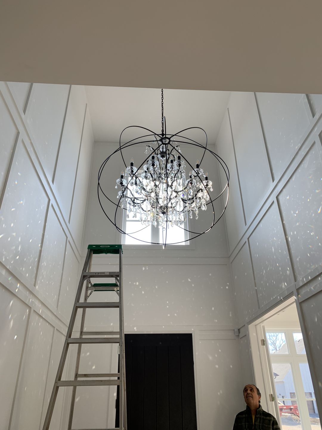 Customer photo review of MN Iron Orb Crystal Chandelier