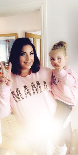 Customer photo review of Mama & Mama's Girl Leopard Sweatshirts (MRK X)