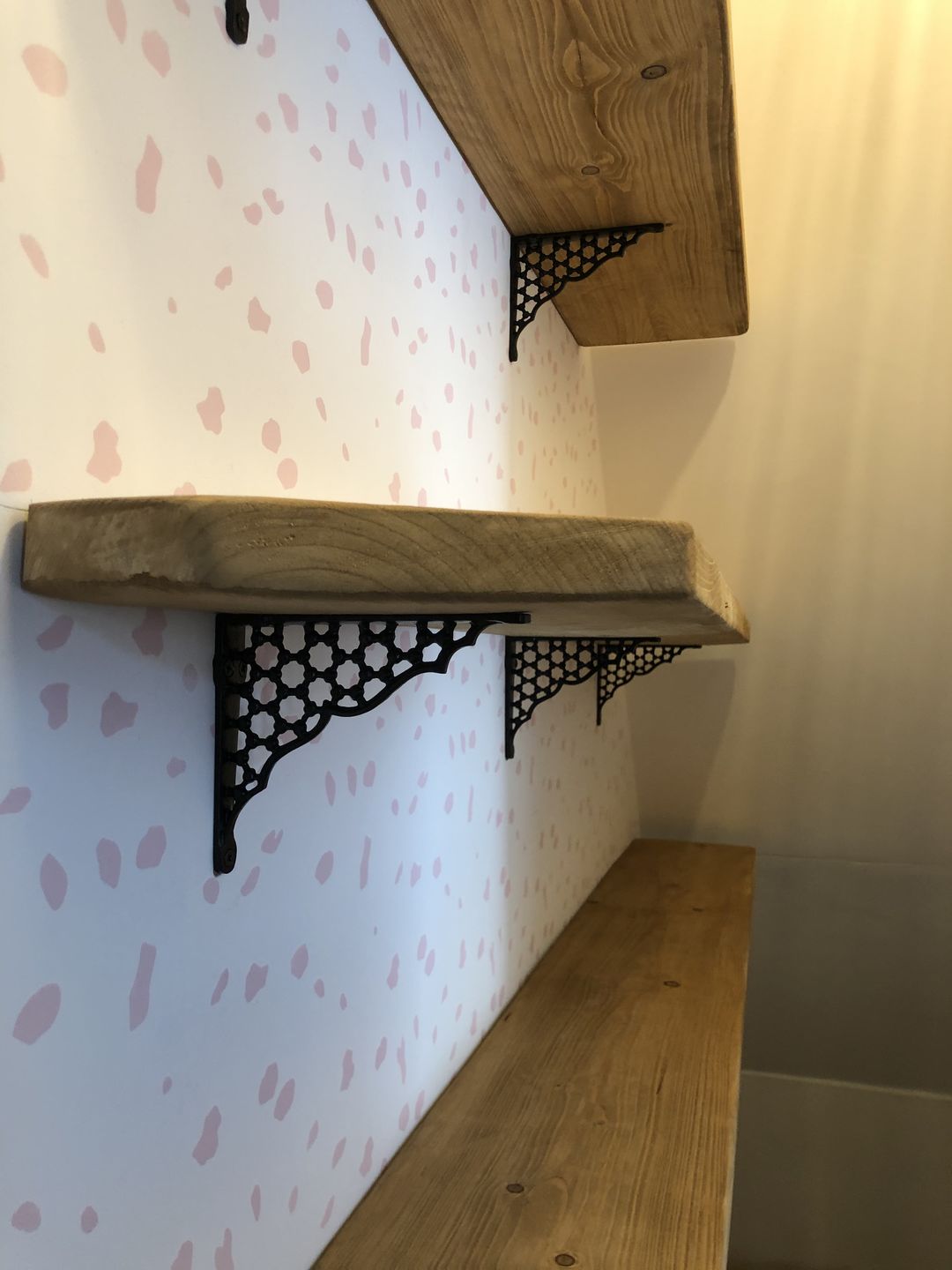 Customer photo review of 6 x 5 Inch Honeycomb Cast Iron Shelf Bracket