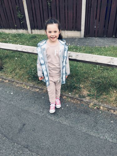 Customer photo review of Essex Personalised Initial & Name Pant Tracksuit Set (3m-12 Years) (MRK X)