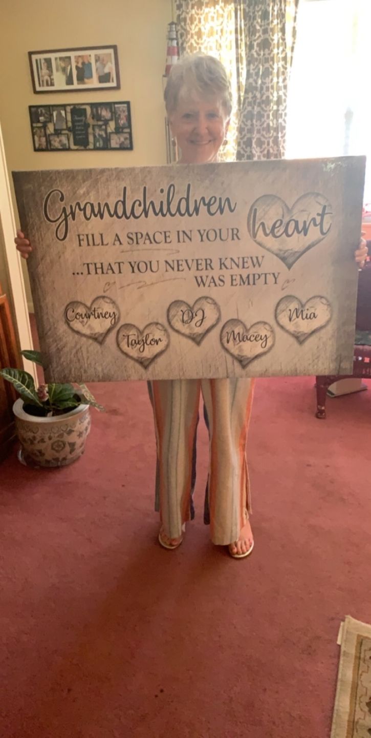 Customer photo review of Personalized "Grandchildren Fill A Space In Your Heart" Premium Canvas
