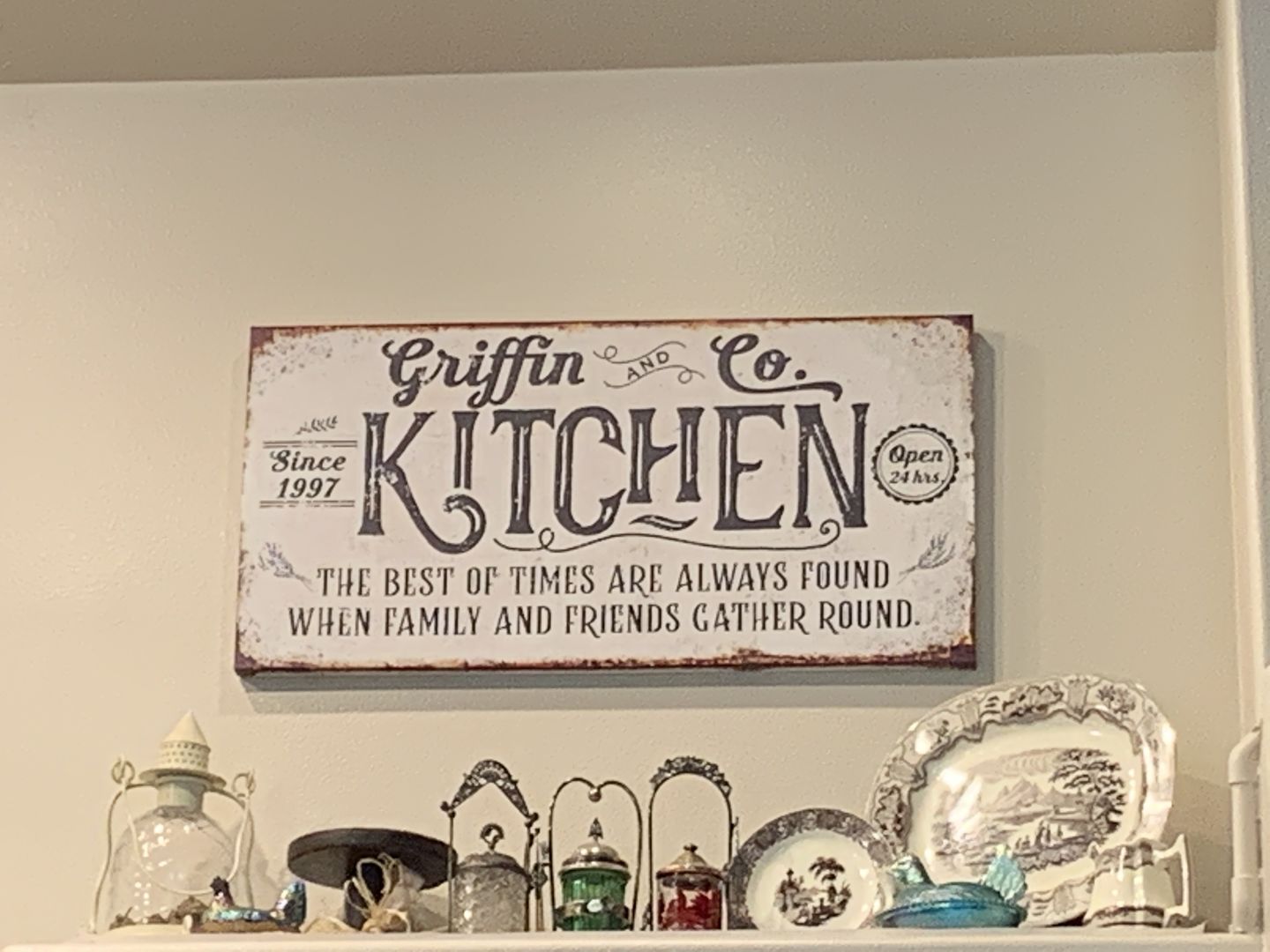 Customer photo review of Personalized-Kitchen Best of Times-Large Canvas(Not Printed on Metal)-Stretched on a Wood-Dining Room Kitchen- Housewarming or Wedding Gift