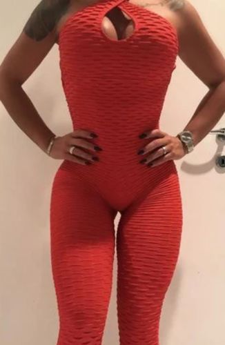 Customer photo review of GYMKARTEL® ANTI-CELLULITE AND PUSH UP JUMPSUIT - RED