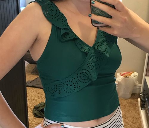 Customer photo review of Ocean Breeze Top | Emerald Green