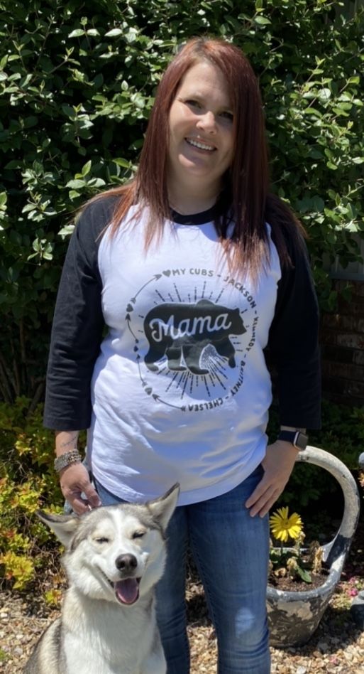 Customer photo review of Mama Bear Personalized Raglan