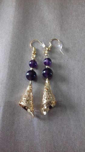 Customer photo review of BOUCLES CONE  AMÉTHYSTE