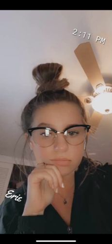 Customer photo review of Evelyn Metal Frame Cat Eye Clear Glasses