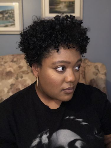 Customer photo review of Curly Hair Wash and Go System with Organic Hemp Seed Oil for Hair Growth with Watermelon Fragrance (Step 1 - 4)