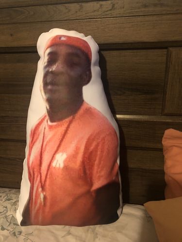 Customer photo review of Create A Custom Face Pillow
