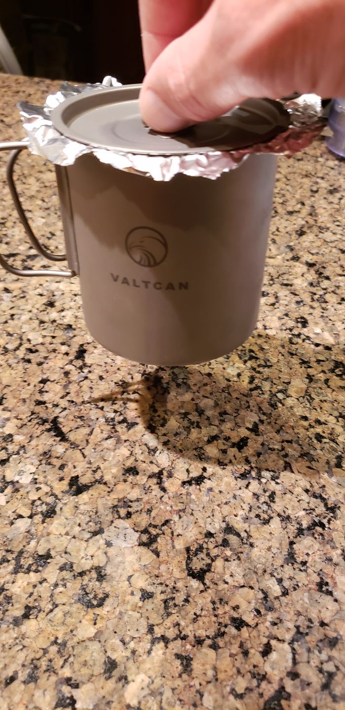 Customer photo review of VALTCAN Titanium Camping Cup with Lid 450ml