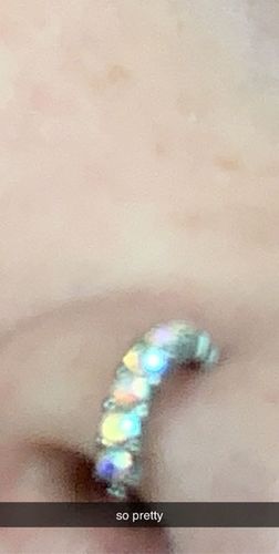 Customer photo review of Seven Gem Lined Steel Bendable Hoop