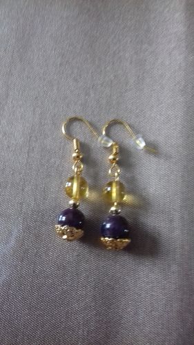 Customer photo review of BOUCLES DUO AMETHYSTE/CITRINE