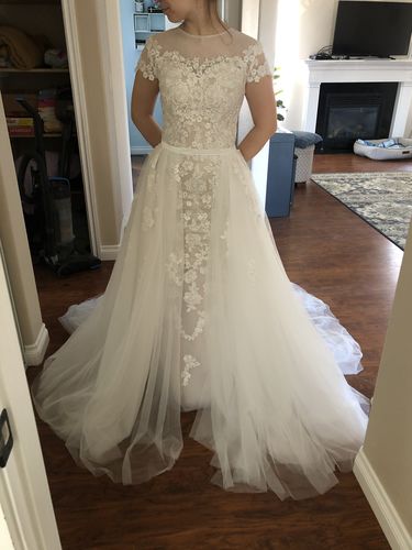 Customer photo review of 3D Floral Red Long Prom Dresses Detachable Train Mermaid Formal Dress FD2119