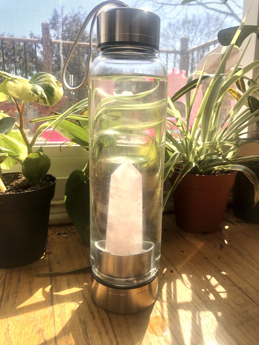 Customer photo review of Crystal Wand Water Bottle + Protective Sleeve (Stainless Steel)