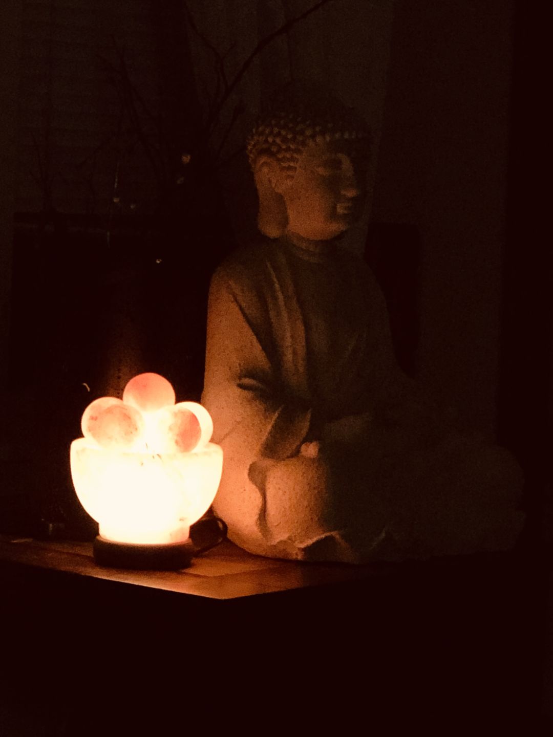 Customer photo review of Himalayan Salt Lamp with Heated Stone Massage Balls