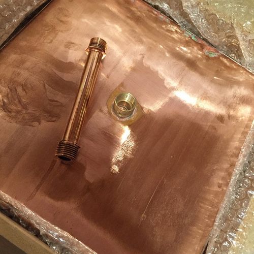 Customer photo review of Solid Copper Sink, Drop In Vintage Kitchen Island Sink