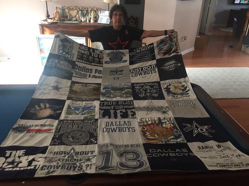 T-shirt quilt featuring dallas cowboys by Carolyn from TX