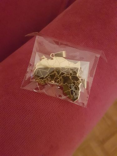 Customer photo review of 14K Gold Plated Hip Hop Africa Necklace