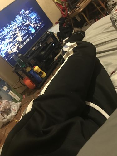 Customer photo review of Reflective Tape Track Pants Black (1A1-450)