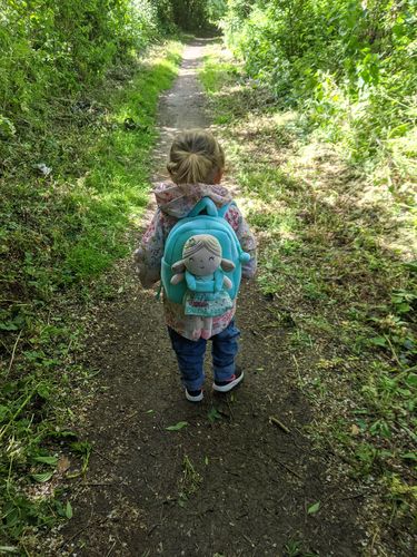 Customer photo review of Personalized Leyadoll Doll Backpack (Green)