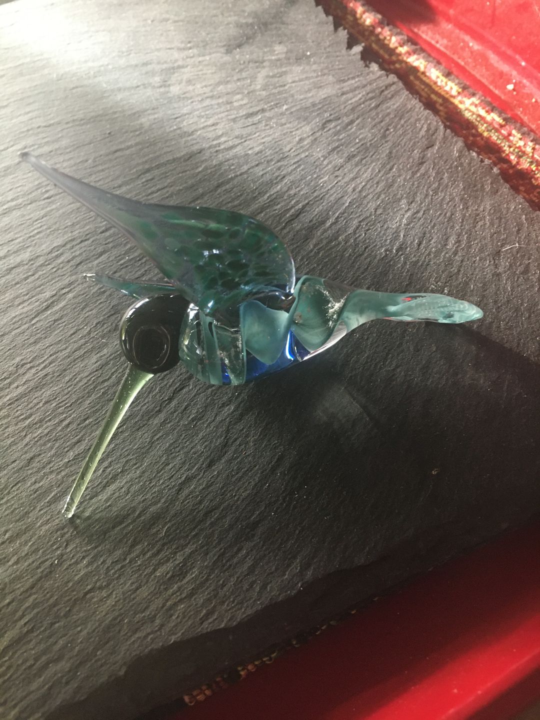 Customer photo review of Aqua Glass Hummingbird with Infused Ash