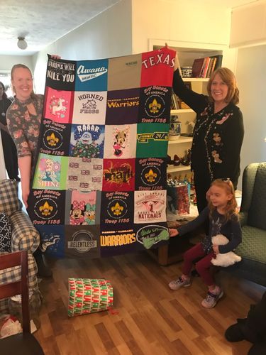 T-shirt quilt featuring warriors by sarah from TX