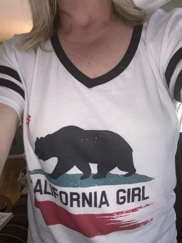 Customer photo review of California Girl Black Trim Tee