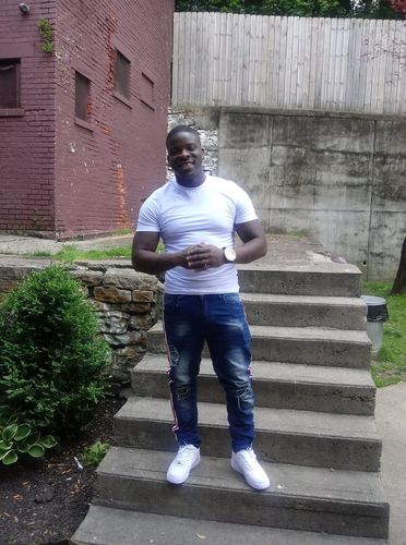 Customer photo review of Side Paint Stripe Athletic Track Denim Medium Blue (M4700D 22S)
