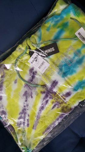 Customer photo review of Tie Dye Rhinestone Hoodie Lime (192-373)