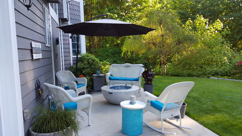 Customer photo review of 42" Outdoor Propane Gas Fire Pit Table Bowl in Gray