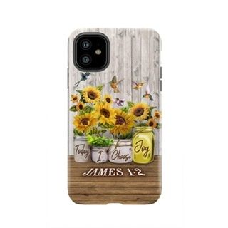Customer photo review of Christian phone cases: Today I choose Joy James 1:2, Sunflower Hummingbird phone case