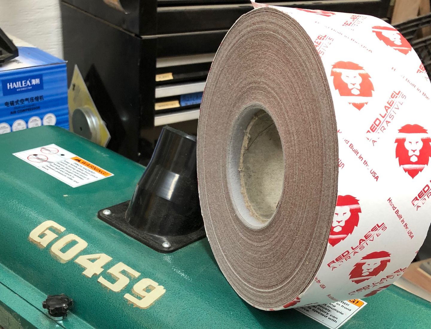 Customer photo review of 3 Inch X 50 Foot Premium Loop (Felt) Backed Ready-to-Cut Cloth Sanding Roll for Hook and Loop Drum Sanders