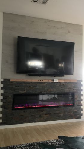 Customer photo review of Modern Flames Spectrum Slimline 74'' Built-In Electric Fireplace