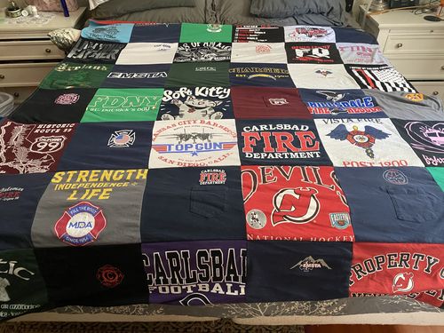 T-shirt quilt featuring carlsbad football, new jersey devils by George from CA