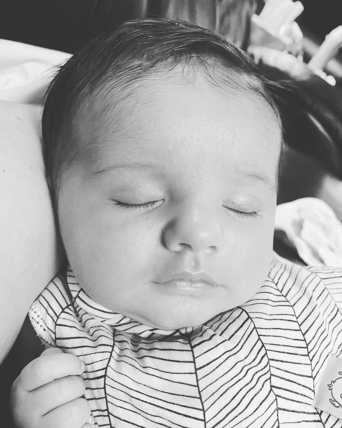 Customer photo review of Organic Baby Bandana Bibs