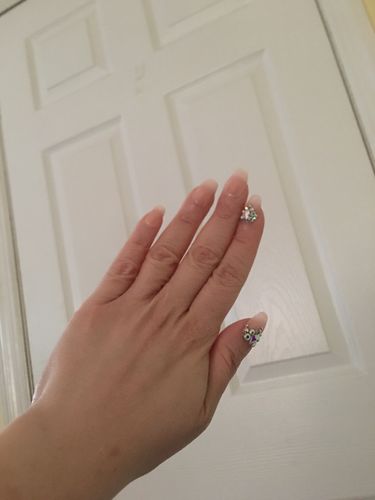 Customer photo review of DAZZLE BABY BOOMER OMBRÉ CRYSTAL ACCENT COFFIN NAIL SET